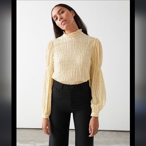 NWT Relaxed Mulberry Silk Butter Yellow Blouse